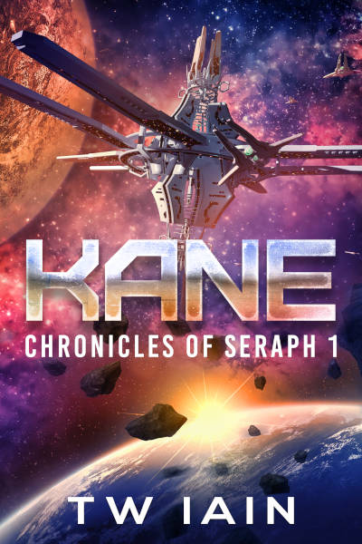 Cover of 'Kane (Chronicles of Seraph 1), showing a space station above a planet
